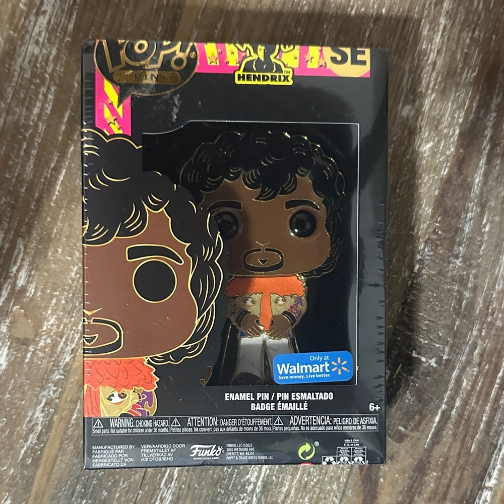 Funko Enamel Pin - Jimi Hendrix with Orange and Gold Accents